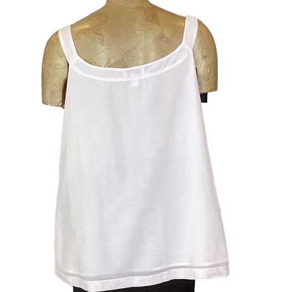 Ann Taylor LOFT Sleeveless Cotton-Silk Top Tiered-Ruffle Neckline XL Pink 276E - Picture 5 of 7